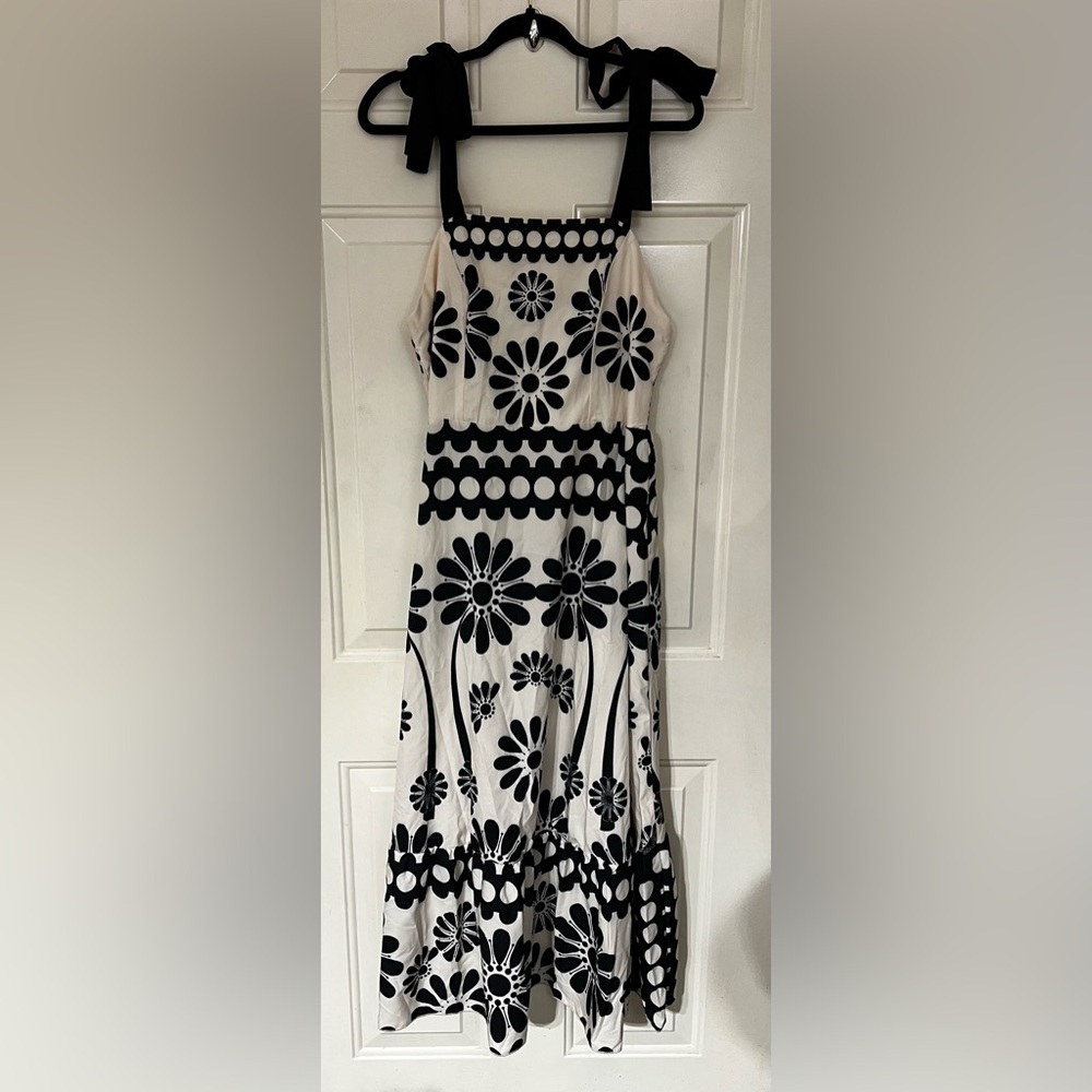 Floral Black and White Women's Dress